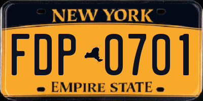NY license plate FDP0701