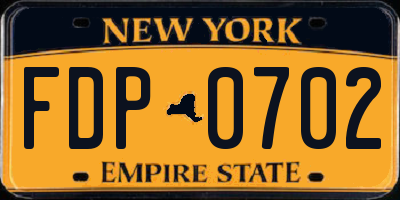NY license plate FDP0702