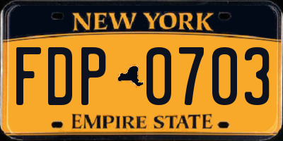 NY license plate FDP0703