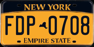 NY license plate FDP0708