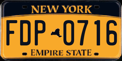 NY license plate FDP0716
