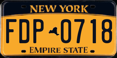 NY license plate FDP0718