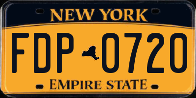 NY license plate FDP0720