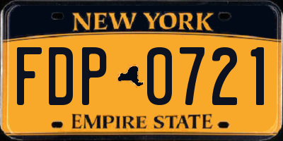 NY license plate FDP0721