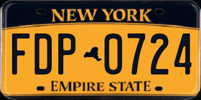 NY license plate FDP0724