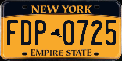 NY license plate FDP0725