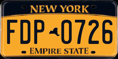 NY license plate FDP0726