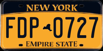 NY license plate FDP0727