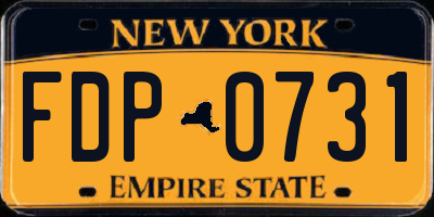 NY license plate FDP0731