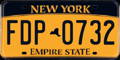 NY license plate FDP0732