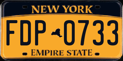 NY license plate FDP0733