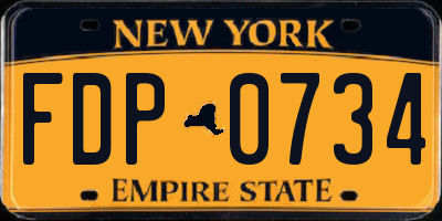 NY license plate FDP0734