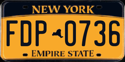 NY license plate FDP0736