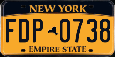 NY license plate FDP0738