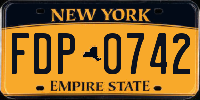 NY license plate FDP0742