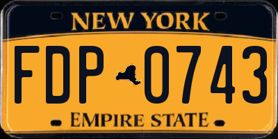 NY license plate FDP0743