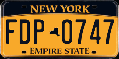 NY license plate FDP0747