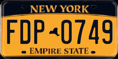 NY license plate FDP0749