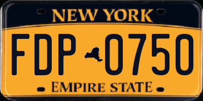 NY license plate FDP0750
