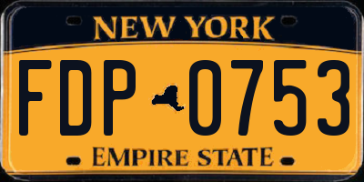 NY license plate FDP0753