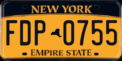 NY license plate FDP0755