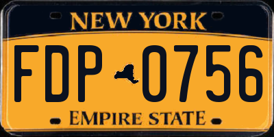 NY license plate FDP0756
