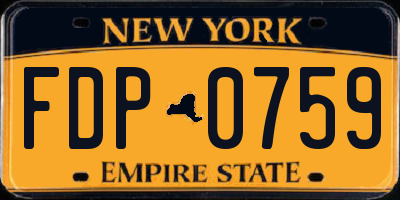 NY license plate FDP0759
