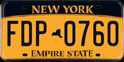 NY license plate FDP0760