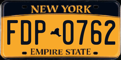 NY license plate FDP0762
