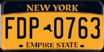 NY license plate FDP0763