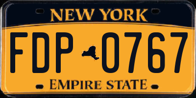 NY license plate FDP0767