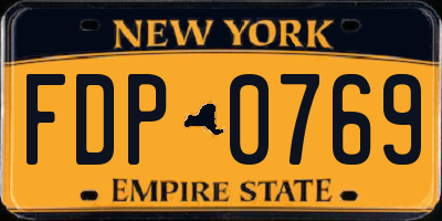 NY license plate FDP0769