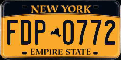 NY license plate FDP0772