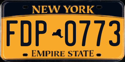 NY license plate FDP0773