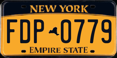 NY license plate FDP0779