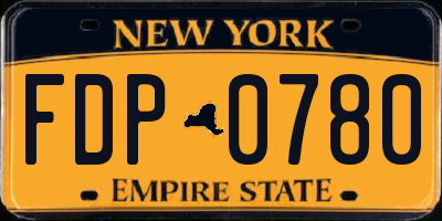 NY license plate FDP0780