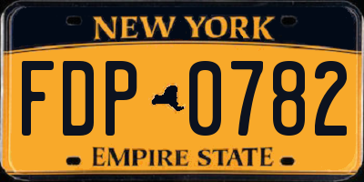 NY license plate FDP0782