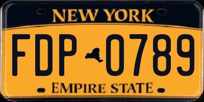 NY license plate FDP0789