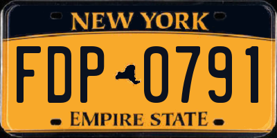 NY license plate FDP0791