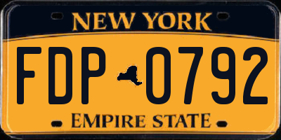 NY license plate FDP0792
