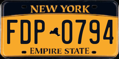 NY license plate FDP0794