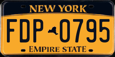 NY license plate FDP0795