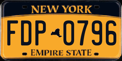 NY license plate FDP0796