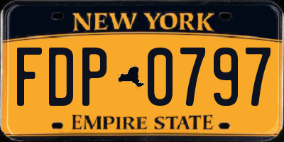 NY license plate FDP0797