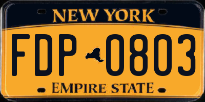 NY license plate FDP0803