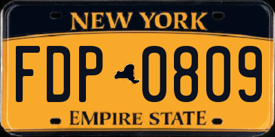 NY license plate FDP0809