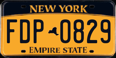 NY license plate FDP0829