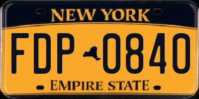 NY license plate FDP0840