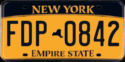 NY license plate FDP0842