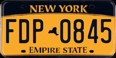 NY license plate FDP0845